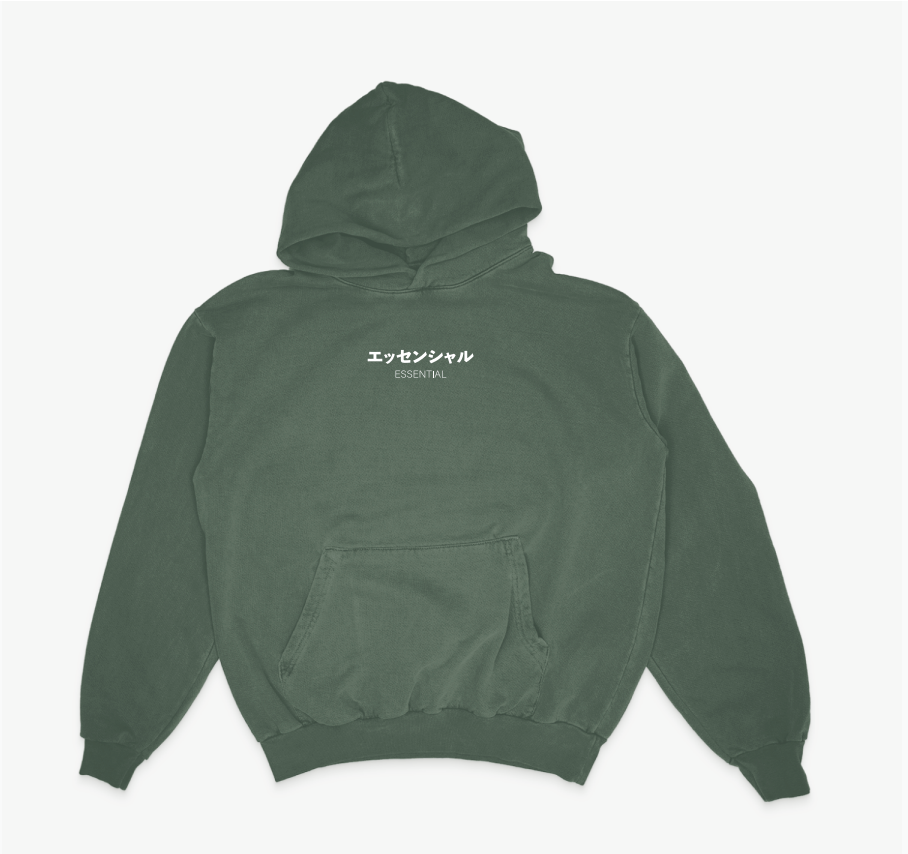 Essential Katakana Hoodie Green