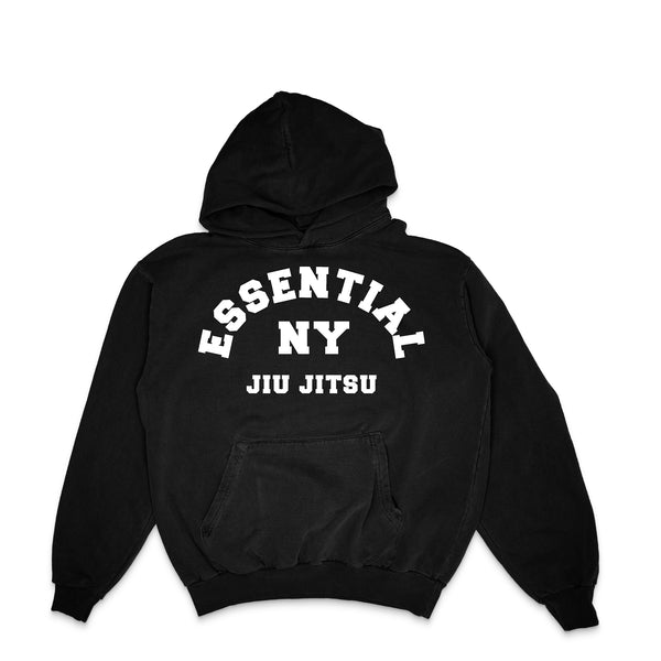 Essential Jiu Jitsu University Font Hoodie Black